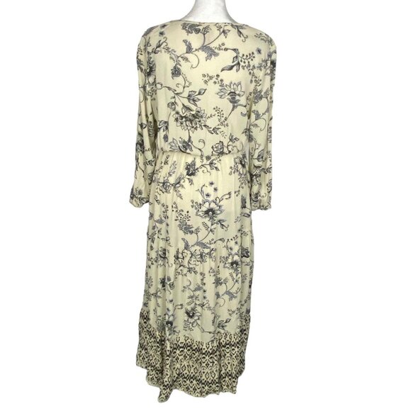 KNOX ROSE Women Maxi Dress Long Sleeve Sz S Cream Gray Cottagecore Boho 59-5 - Picture 4 of 15